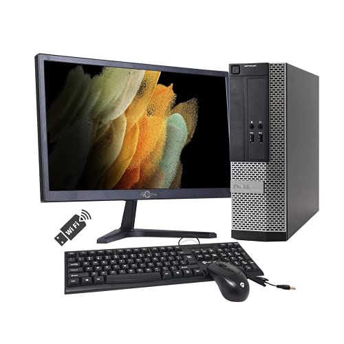  Amazon Renewed Dell OptiPlex 3020 SFF PC Desktop Computer, Intel i5 4570 3.2GHz, 8GB RAM 500GB HDD, Windows 10 Pro, New Tecnii 20 inch HD+ Monitor Screen, Keyboard & Mouse, WiFi (Renewed)