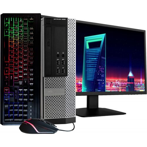  Amazon Renewed Dell Optiplex 9020 Desktop Computer PC, Intel Quad Core i5, 500GB HDD Storage, 8GB DDR3 RAM, Windows 10 Pro, DVD, WiFi, 20in Monitor, RGB Productivity Bundle (Renewed)