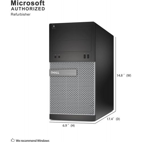  Amazon Renewed Dell Optiplex 390 Tower Business High Performance Desktop Computer PC Wi Fi (Intel Quad Core i5 2400 up to 3.4GHz, 8GB DDR3 Memory, 2TB HDD, DVD, Windows 10 Pro 64 bit HDMI (Renewe