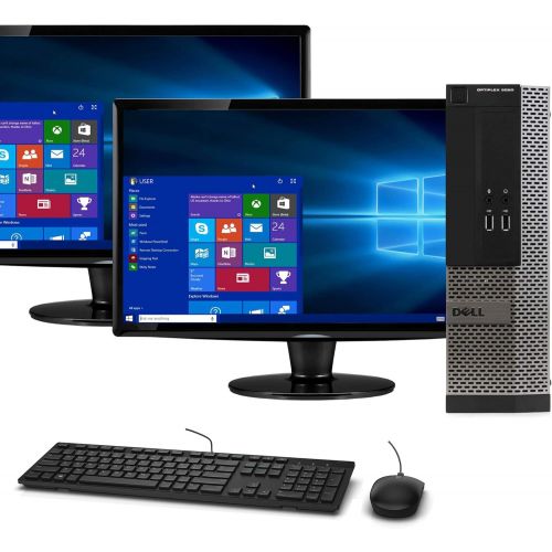  Amazon Renewed Dell OptiPlex 3020 SFF Computer Desktop PC, Intel Core i5 Processor, 16GB Ram, 120GB M.2 SSD, 2 TB HDD, New Dual Dell 19 Inch Monitor,Wi Fi & Bluetooth, Windows 10 Pro (Renewed)