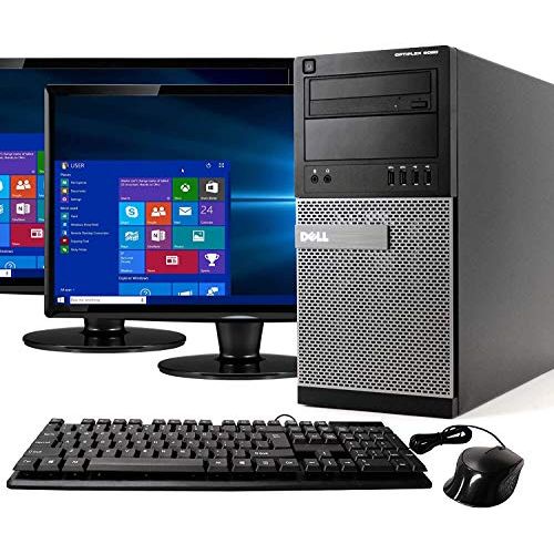  Amazon Renewed Dell Optiplex 9020 Mini Tower Desktop PC, Intel Core i5 4570, 16GB Ram, 2TB SATA Drive 256GB SSD WiFi, DVD RW, Dual 19 LCD, Windows 10 Pro (Renewed)