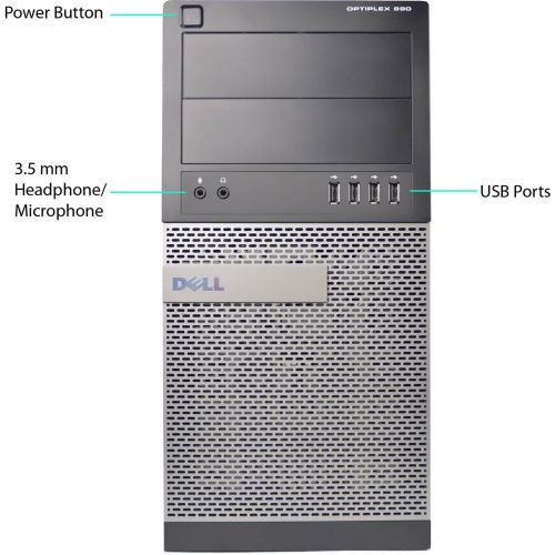  Amazon Renewed Dell Optiplex 990 Tower Premium Business Desktop Computer (Intel Quad Core i5 2400 up to 3.4GHz, 16GB DDR3 Memory, 2TB HDD + 120GB SSD, DVDRW, WiFi, Windows 10 Professional) (Renew