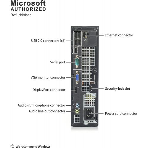  Amazon Renewed Dell Optiplex 990 USFF Ultra Small Computer, Intel Quad Core i5 2400, 8GB RAM, 120GB SSD Solid State, DVD, WiFi, VGA, DisplayPort, Windows 10 Pro (Renewed) (990 USFF 120GB SSD)