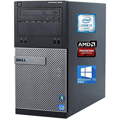  Amazon Renewed Dell Optiplex 3010 Mini Tower Desktop PC, Intel Quad Core i7 3770 Upto 3.90 GHz, 16GB RAM, 1TB SSD, Radeon HD 6450 1GB, DVD, VGA, DVI, HDMI, Wi Fi, Bluetooth Windows 10 Pro (Rene