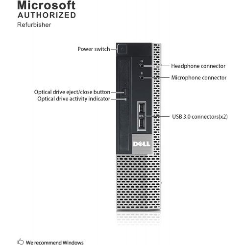  Amazon Renewed Dell Optiplex 9010 Ultra Small Desktop PC, Intel Quad Core i5 Processor, 16GB RAM, 512GB Solid State Drive, Windows 10 Professional, DVD, HDMI, Bluetooth, Keyboard, Mouse, WiFi (Re