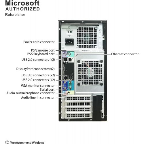  Amazon Renewed Dell Optiplex 9010 Desktop Tower PC, Intel Quad Core i5 (3.40GHz) Processor, 16GB RAM, 2TB Hard Drive, Windows 10 Professional, DVD, HDMI, Bluetooth, Keyboard, Mouse, WiFi (Renewed