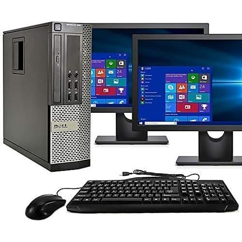  Amazon Renewed Dell Optiplex 9020 SFF Computer Desktop PC, Intel Core i5 Processor, 16 GB Ram, 1TB SSD, WiFi, Bluetooth 4.0, DVD RW, Dual 19 inch LCD Monitors, Windows 10 Pro (Renewed)