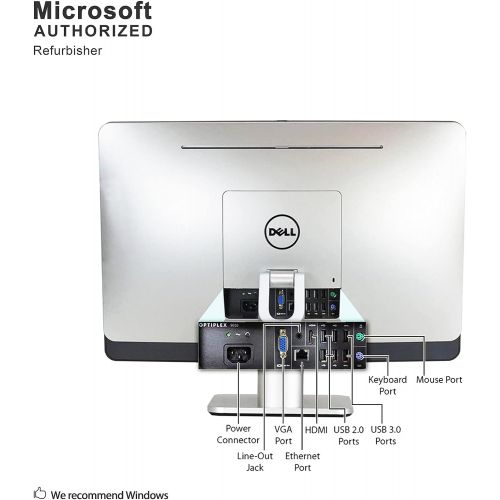  Amazon Renewed DELL Optiplex 9020 All In One FHD (1920 x 1080) Business PC, Intel 4th Gen Quad Core i5 4570S, 8GB Ram, 500GB HDD, HDMI, VGA, WIFI, DVD RW, Bluetooth, USB 3.0, Win 10 Pro (Renewed)