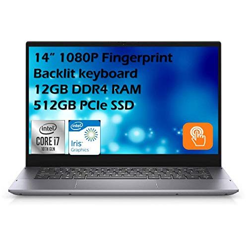  Amazon Renewed 2021 Dell Inspiron 14 2 in 1 5400 High Performance Laptop Intel i7 1065G7 4 Core,12GB RAM, 512GB SSD PCIE, 14 Touch Full HD, Fingerprint, Backlit Keyboard, Win 10 Home (Renewed)