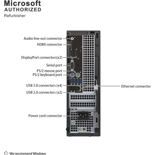  Amazon Renewed Dell OptiPlex 7040 Small Form Factor PC, Intel Quad Core i7 6700 up to 4.0GHz, 16G DDR4, 512G SSD, Windows 10 Pro 64 Bit Multi Language Supports English/Spanish/French (Renewed)