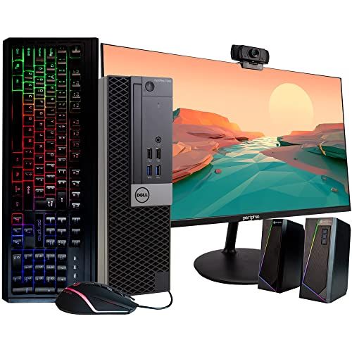  Amazon Renewed Dell 7040 Desktop Computer PC, i5 6500, 16GB RAM, 512GB SSD, Windows 10 Pro, New 23.6 Monitor, RGB Keyboard & Mouse, RGB Speakers, New 1080p Webcam, New 16GB Flash Drive, WiFi (Ren