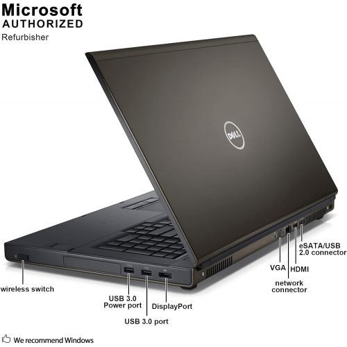  Amazon Renewed Dell Precision M6800 Laptop, Intel Quad Core I7 4800MQ Upto 3.7GHz, 16G DDR3, 1T SSD, DVDRW, WiFi, VGA, HDMI, 17.3 Inch FHD Screen, 2G DDR5 VC, Win 10 64 Bit Multi Language(Renewed