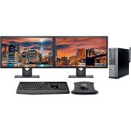 Amazon Renewed Dell Optiplex 7010 PC with 2 x 24 FHD Monitors, AC600Mbps WiFi, Wireless Keyboard and , Gel pad, i7, 16GB , 1TB SSD Storage, Windows 10 (Renewed)