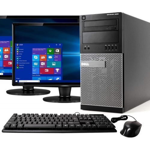  Amazon Renewed Dell Optiplex 9020 Mini Tower Desktop PC, Intel Core i7 4770, 16GB Ram, 2TB SATA Drive + 256GB SSD WiFi, DVD RW, Dual 22 LCD, Windows 10 Pro (Renewed)