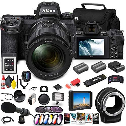  Amazon Renewed Nikon Z 6II Mirrorless Digital Camera 24.5MP with 24-70mm Lens (1663) + FTZ Mount + 4K Monitor + 64GB XQD Card + Mic + ENEL15c Battery + Corel Software + Case + More - Internationa