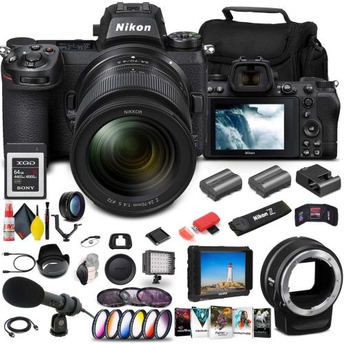  Amazon Renewed Nikon Z 6II Mirrorless Digital Camera 24.5MP with 24-70mm Lens (1663) + FTZ Mount + 4K Monitor + 64GB XQD Card + Mic + ENEL15c Battery + Corel Software + Case + More - Internationa