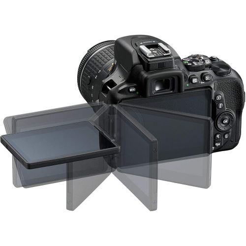  Amazon Renewed Nikon D5600 Wi-Fi Digital SLR Camera with 18-55mm VR & 70-300mm DX AF-P Lenses with 32GB Card + Backpack + Flash + Tripod + Kit (Renewed)