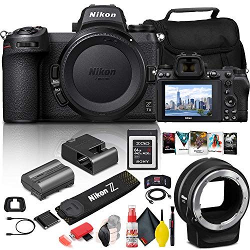  Amazon Renewed Nikon Z 7II Mirrorless Digital Camera 45.7MP (Body Only) (1653) + FTZ Mount + 64GB XQD Card + Corel Photo Software + Case + HDMI Cable + Card Reader + More - International Model (R