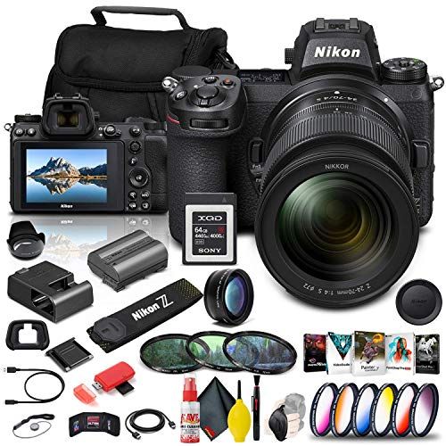  Amazon Renewed Nikon Z 6II Mirrorless Digital Camera 24.5 MP with 24-70mm f/4 Lens (1663) + 64GB XQD Card + Corel Software + Case + Color Filter Kit + Telephoto Lens + More - International Model