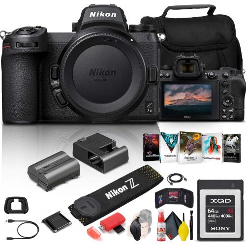  Amazon Renewed Nikon Z 7II Mirrorless Digital Camera 45.7MP (Body Only) (1653) + 64GB XQD Card + Corel Photo Software + Case + HDMI Cable + Cleaning Set + Hand Strap + More - International Model