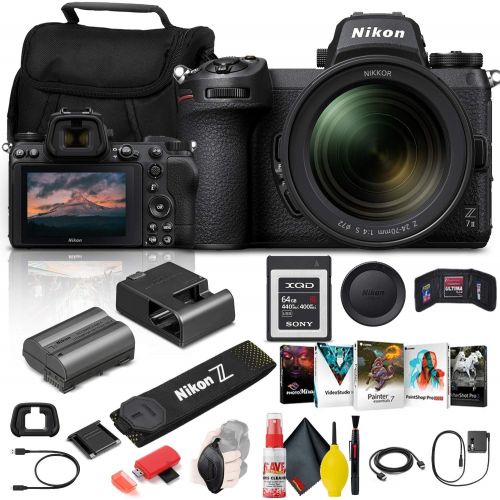  Amazon Renewed Nikon Z 7II Mirrorless Digital Camera 45.7MP with 24-70mm f/4 Lens (1656) + 64GB XQD Card + Corel Photo Software + Case + HDMI Cable + Card Reader + Cleaning Set + More - Internati