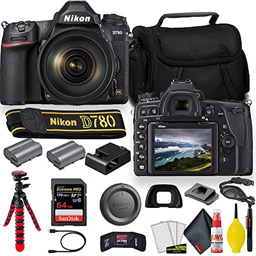  Amazon Renewed Nikon D780 24.5 MP Full Frame DSLR Camera (1618) - Accessory Bundle - with Sandisk Extreme Pro 64GB Card + Additional ENEL15 Battery + Nikon Case + Cleaning Set + More (Renewed)