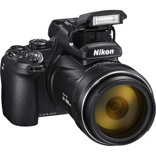  Amazon Renewed Nikon COOLPIX P1000 Digital Camera (26522) + 4K Monitor + Pro Headphones + Mic + 2 x 64GB Memory Card + Case + Corel Photo Software + Pro Tripod + 3 x EN-EL 20 Battery + Card Reade