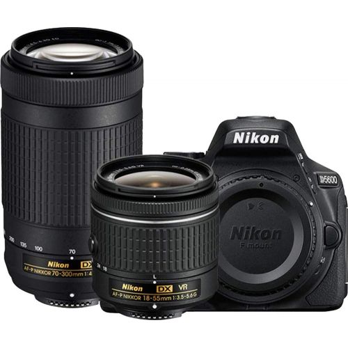  Amazon Renewed Nikon D5600 24.2MP DSLR Camera with 18-55mm VR and 70-300mm Dual Lens (Black) ? (Renewed) (18-55mm VR & 70-300mm 2 Lens Kit)