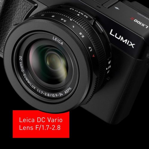  Amazon Renewed Panasonic Lumix LX100 II Large Four Thirds 21.7 MP Multi Aspect Sensor 24-75mm Leica DC VARIO-SUMMILUX F1.7-2.8 Lens Wi-Fi and Bluetooth Camera with 3in LCD, Black (DC-LX100M2) (Re