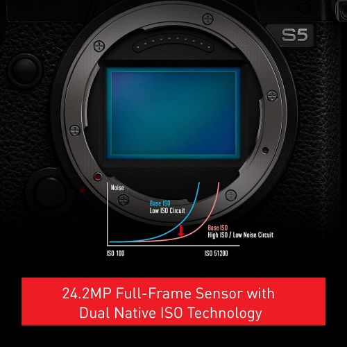  Amazon Renewed Panasonic LUMIX S5 Full Frame Mirrorless Camera, 4K 60P Video Recording with Flip Screen & WiFi, LUMIX S 20-60mm F3.5-5.6 Lens, L-Mount, 5-Axis Dual I.S, DC-S5KK (Black) (Renewed)