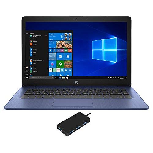  Amazon Renewed HP Stream - 14-ds0003dx Home and Entertainment Laptop (AMD A4-9120e 2-Core, 8GB RAM, 64GB eMMC, AMD Radeon R3, 14.0 HD (1366x768), WiFi, Bluetooth, Webcam, Win 10 Home) with USB Hu