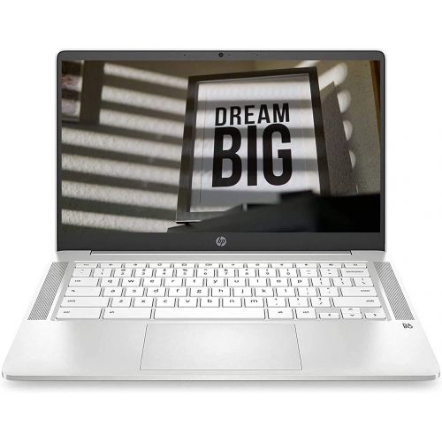  Amazon Renewed 2020 HP 14 Chromebook Flagship Laptop Computer 14 FHD IPS Intel Core Celeron N4000 4GB RAM 32GB eMMC Intel UHD Graphics 600 B&O Webcam WiFi Backlit Chrome OS (White) (Renewed)