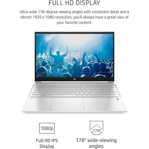  Amazon Renewed HP 2021 Pavilion Laptop, 15.6inch FHD IPS Display, AMD Ryzen 7 5700U, 16GB RAM, 512GB SSD, Webcam, B&O Audio, WiFi 6, Bluetooth,Fingerprint, Numeric Keypad, Win 10 Home (Renewed) N