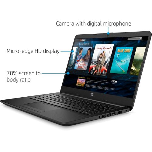  Amazon Renewed 2021 Newest HP Laptop, 14 HD Micro-Edge Display, AMD Athlon Silver 3050U Processor, 8GB DDR4 Memory, 128GB SATA M.2 SSD, HDMI, Wi-Fi, Bluetooth, Webcam, Windows 10 Home, Jet Black