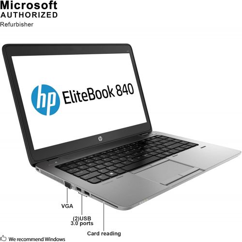  Amazon Renewed HP EliteBook 840 G1 14in HD+ TouchScreen Business Laptop Computer, Intel Dual Core i5-4200U up to 2.6GHz, 8GB RAM, 256GB SSD, USB 3.0, VGA, WiFi, RJ45, Windows 10 Professional (Ren