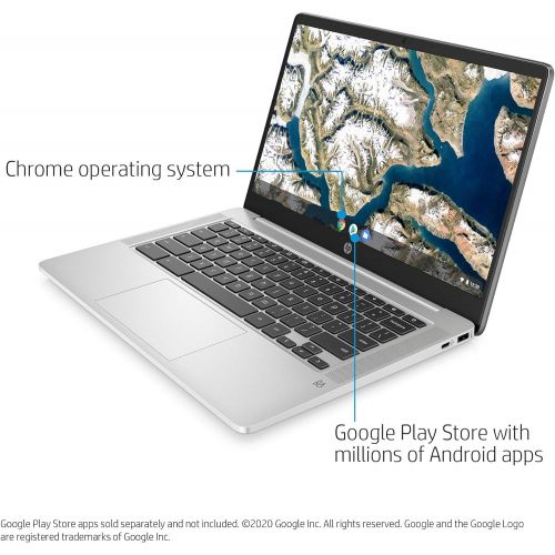  Amazon Renewed Flagship HP 14 Pentium Chromebook Laptop 14 HD SVA Display Intel Quad-Core Pentium Silver N5000 4GB DDR4 64GB eMMC Type-C B&O Play Webcam HP Fast Charge Chrome OS (Renewed)