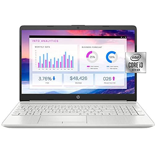  Amazon Renewed 2021 Newest HP 15 Budget Laptop Notebook, 15.6 HD BrightView Display, i3-10110U, 12GB DDR4 RAM, 256GB SSD, Webcam, WiFi, Bluetooth, Windows 10, Natural Silver (Renewed)