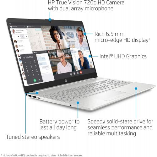  Amazon Renewed 2021 Newest HP 15 Budget Laptop Notebook, 15.6 HD BrightView Display, i3-10110U, 12GB DDR4 RAM, 256GB SSD, Webcam, WiFi, Bluetooth, Windows 10, Natural Silver (Renewed)