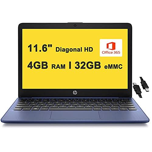  Amazon Renewed 2021 Flagship HP Stream 11 Laptop 11.6 Diagonal HD SVA Anti-Glare Display Intel Celeron N4000 Processor 4GB RAM 32GB eMMC USB-C WIFI5 Bluetooth Microsoft 365 Win10 Blue (Renewed)