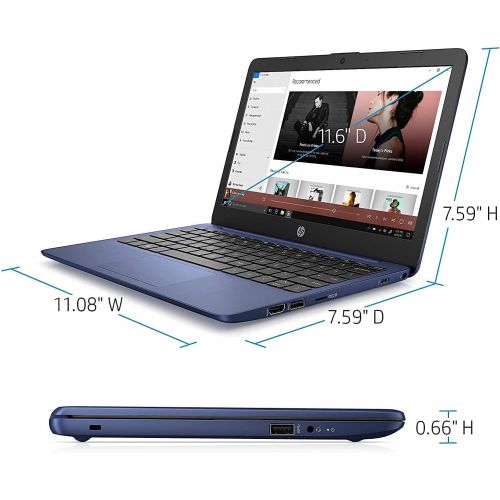  Amazon Renewed 2021 Flagship HP Stream 11 Laptop 11.6 Diagonal HD SVA Anti-Glare Display Intel Celeron N4000 Processor 4GB RAM 32GB eMMC USB-C WIFI5 Bluetooth Microsoft 365 Win10 Blue (Renewed)