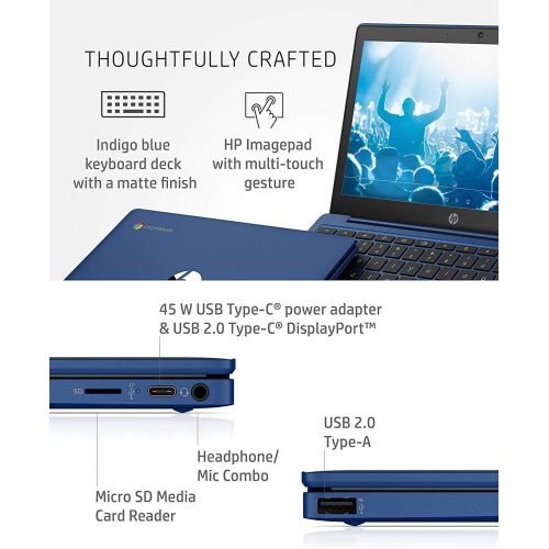  Amazon Renewed HP Chromebook 11-inch IPS Touchscreen Laptop, MediaTek MT8183 Octa-Core Processor, 4GB RAM, 32GB eMMC Storage, WiFi, Webcam, USB Type C, Chrome OS (Renewed)