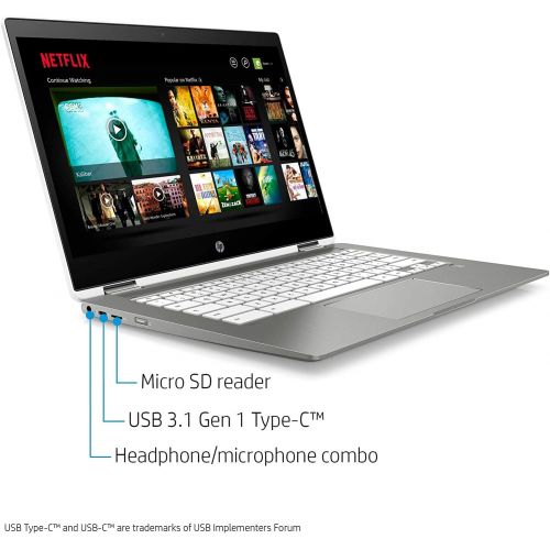  Amazon Renewed HP X360 14 Chromebook Laptop Computer 14 HD SVA Touch Display Intel Pentium Dual-Core N5000 Processor 4GB DDR4 128GB eMMC WiFi Webcam Chrome OS 14b-ca0061wm (Renewed)