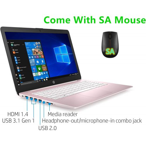  Amazon Renewed Newest HP Stream 14inch HD(1366x768), Intel Celeron N4000 Dual-Core, 4GB RAM, 64GB eMMC, HDMI, WiFi, Webcam, Bluetooth, Win10 S, Rose Pink (Renewed)