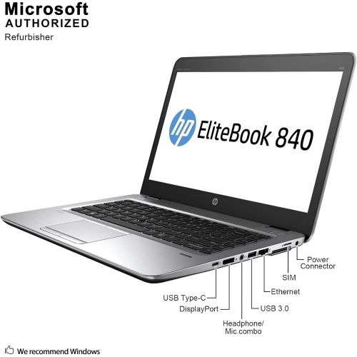  Amazon Renewed HP Elitebook 840 G3 Business Laptop Computer: 14 FHD/ Intel Core i7-6600U up to 3.4GHz/ 16GB DDR4 RAM/ 256GB SSD/ 802.11ac WiFi/ Bluetooth 4.2/ USB Type-C/ Windows 10 Professional