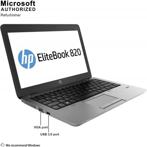  Amazon Renewed HP EliteBook 820 G2 12.5in 1366x768 HD Laptop, Intel i7-5600U 2.60GHz, 8GB DDR3 RAM, 256GB SSD, Windows 10 Pro x64 (Renewed)