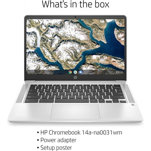  Amazon Renewed HP Chromebook 14In HD Non-Touch Intel Pentium Silver N5030 Quad-Core Processor, 4GB RAM, 64GB eMMC, WiFi, Bluetooth, Chrome OS (Renewed)