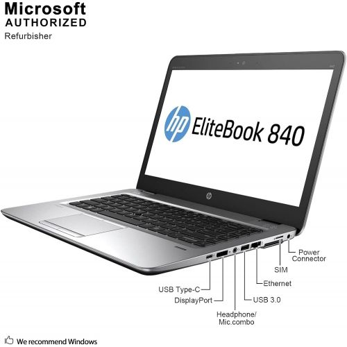  Amazon Renewed HP EliteBook 840 G3 Business Laptop, 14 Anti-Glare HD, Intel Core i5-6200U, 16GB DDR4, 512GB SSD, Webcam, Windows 10 Pro (Renewed)