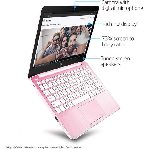 Amazon Renewed 2020 HP Stream 11.6 inch Laptop Computer Intel Celeron N4020 Upto 2.8 GHz, 4GB RAM, 32GB eMMC Storage, Windows 10 Home, 13Hr Battery Life, (Rose Pink) (Renewed)