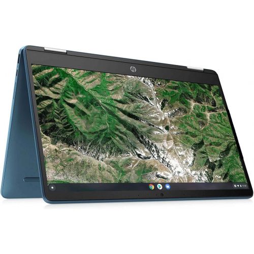  Amazon Renewed HP Chromebook x360 Laptop Computer in Teal Color Intel Celeron N4020 up to 2.8GHz 4GB DDR4 RAM 64GB eMMC 14inch HD 2-in-1 Touchscreen (Renewed)