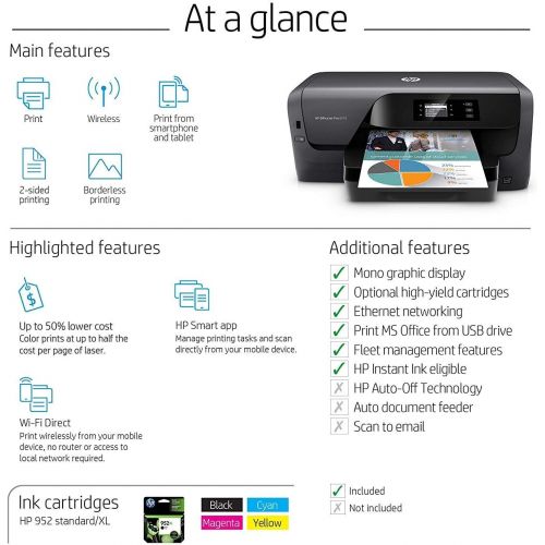  Amazon Renewed HP OfficeJet Pro 8210 Wireless Color Printer with Mobile Printing, Amazon Dash replenishment ready (D9L64A) (Renewed)